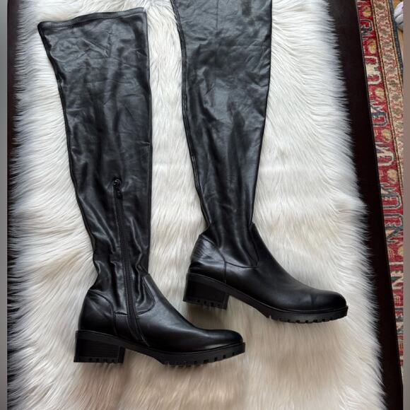 Azalea Wang Black Late Nights Over the Knee Boots - Picture 3 of 10